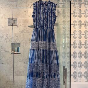 Oliphant Blue and White Maxi Dress
